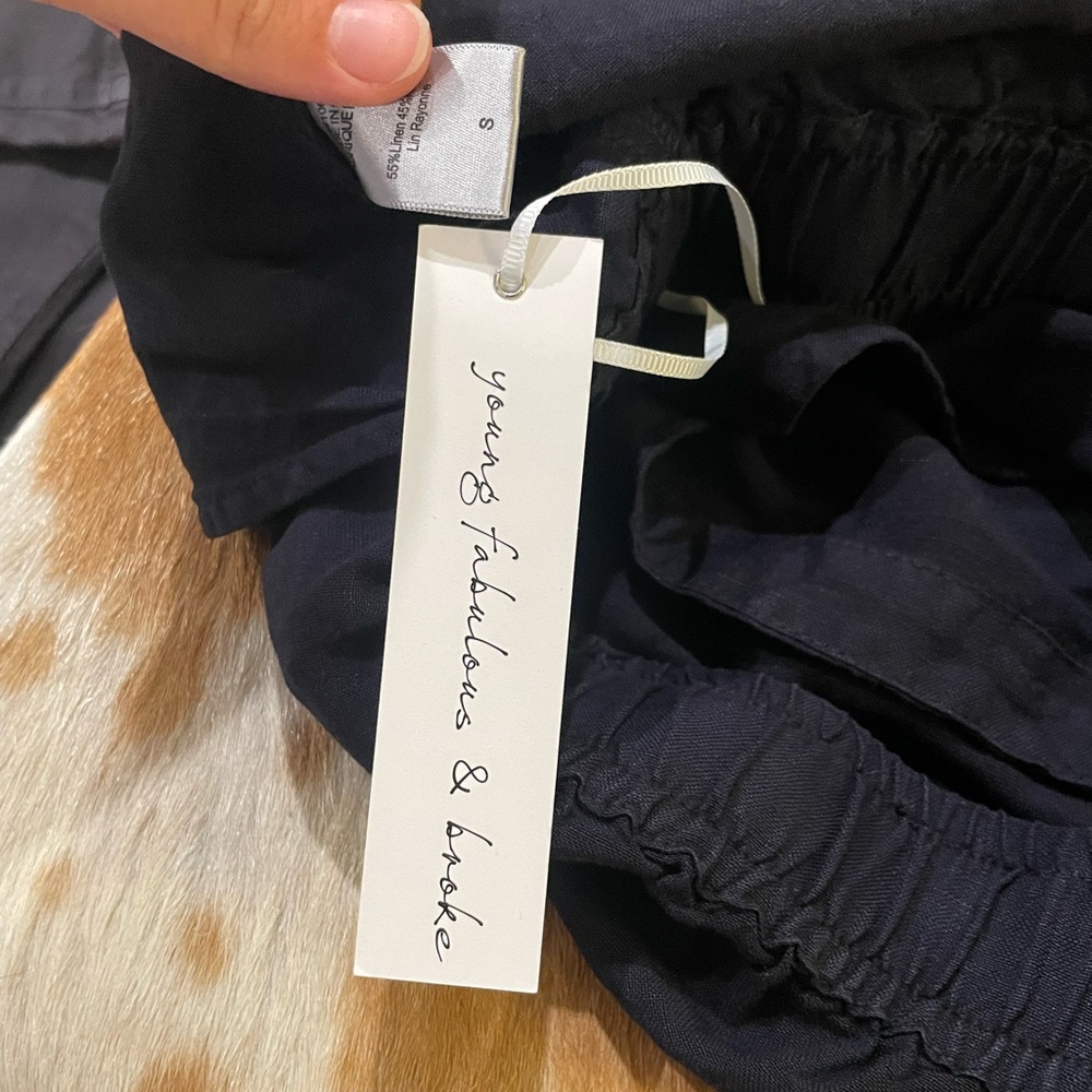 Young Fabulous & Broke Midnight Black Linen/Rayon Skirt